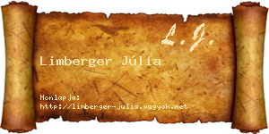 Limberger Júlia névjegykártya